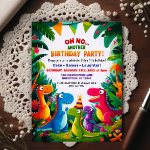 O nee! Een ander dinosaur thema verjaardagsfeestje Briefkaart