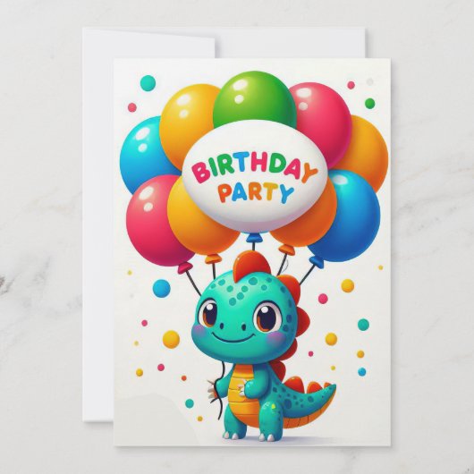 O nee! Een dinosaurus-thema verjaardagsfeestje  Kaart (Achterkant)