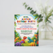 O nee! Nog een dinosaurus-verjaardagsfeestje  Briefkaart (Staand voorkant)