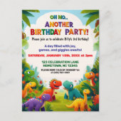 O nee! Nog een dinosaurus-verjaardagsfeestje  Briefkaart (Voorkant)