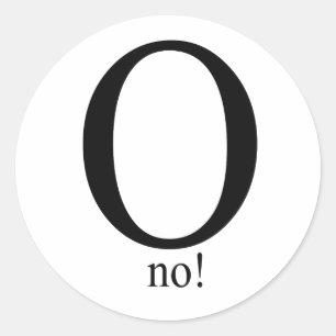 O nee ronde sticker