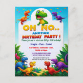 O nee! Weer een dinosaurus-verjaardagsfeestje Briefkaart (Voorkant)