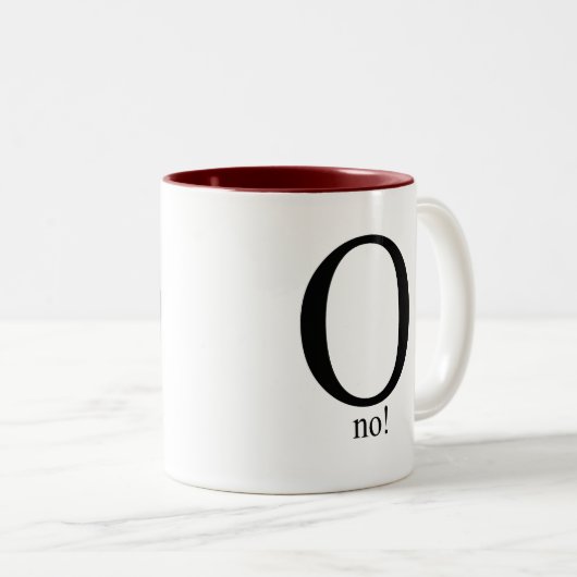 O neen tweekleurige koffiemok (Voorkant rechts)