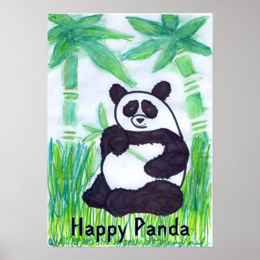 O.O. Happy Panda 16x23 Poster (Voorkant)