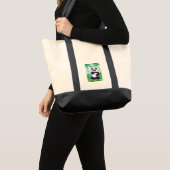 O.O. Happy Panda Bag B&W Tote Bag (Voorkant (product))