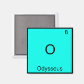 O - Odysseus Grappig Chemie Elementsymbool T-shirt Magneet (Voorkant / Achterkant)