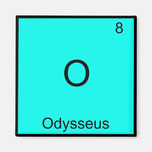 O - Odysseus Grappig Chemie Elementsymbool T-shirt Magneet (Voorkant)
