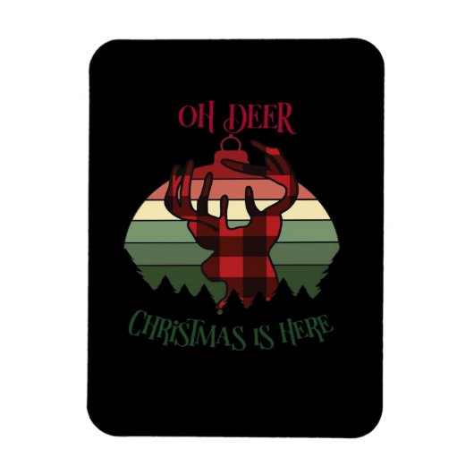 O Oh Deer Kerstmis Is Hier Vrolijke Esthetiek Magneet (Verticaal)