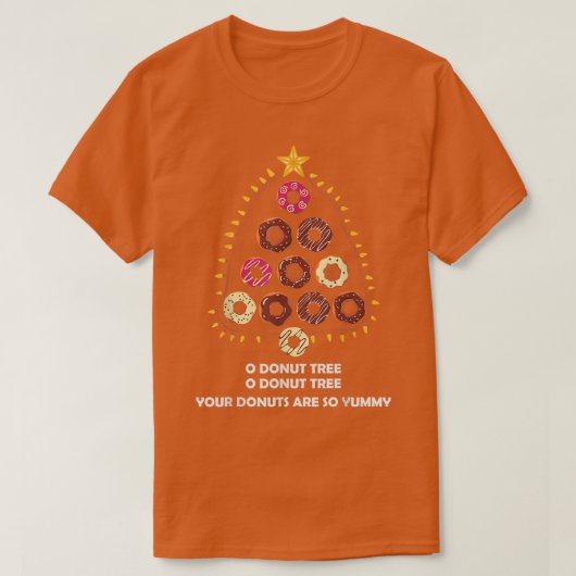 O Oh Donuts Tree Funny Christmas Eve Party Tee Fun T-shirt (Design voorkant)