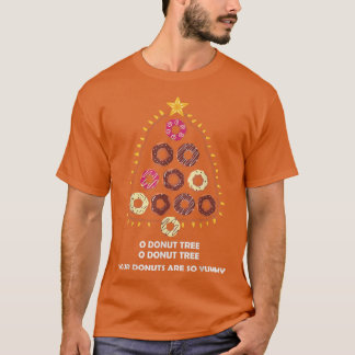 O Oh Donuts Tree Funny Christmas Eve Party Tee Fun T-shirt