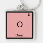 O - Omar Funny Chemistry Element Symbol T-Shirt Sleutelhanger (Voorkant)