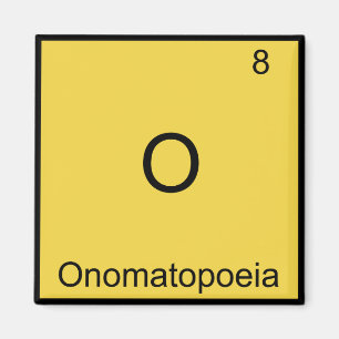 O - Onomatopee Grappig Chemie Elementsymbool Magneet