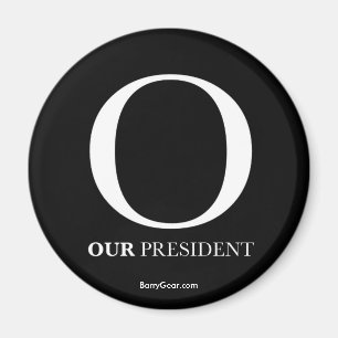 "O - Ons President" Ronde magneet