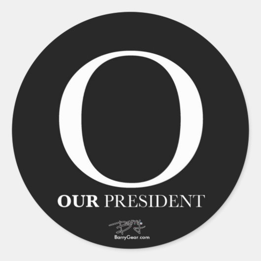 "O - Ons President" Ronde Sticker (Voorkant)