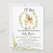 O, onze kleine buck is bijna hier Baby shower Kaart (Voorkant)