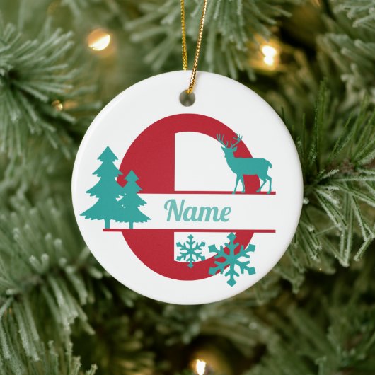 O Ornament van de kerstfeestdag met een Initiaal v (Boom)