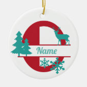 O Ornament van de kerstfeestdag met een Initiaal v (Voorkant)