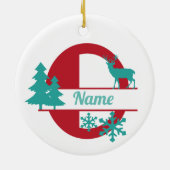 O Ornament van de kerstfeestdag met een Initiaal v (Achterkant)