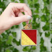 O Oscar Waterverf Nautical Signal Maritime Vlag Sleutelhanger (Hand)