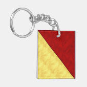 O Oscar Waterverf Nautical Signal Maritime Vlag Sleutelhanger (Voorkant Links)