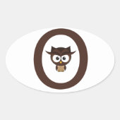 O - Owl Ovale Sticker (Voorkant)