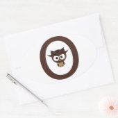 O - Owl Ovale Sticker (Envelop)
