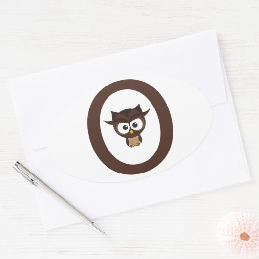O - Owl Ovale Sticker (Envelop)