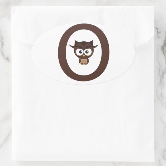 O - Owl Ovale Sticker (Tas)