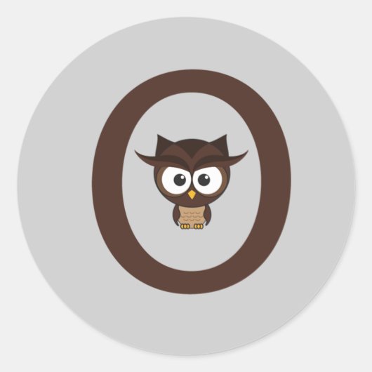 O - Owl Ronde Sticker (Voorkant)