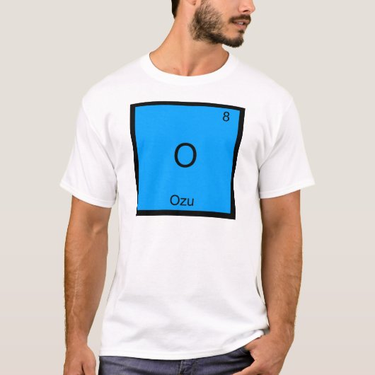 O - Ozu Funny Chemistry Element Symbol T-Shirt (Voorkant)