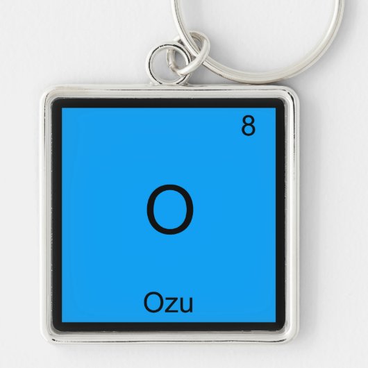 O - Ozu Grappig Chemie Elementsymbool T-Shirt Sleutelhanger (Voorkant)