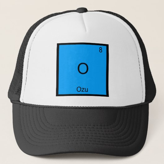 O - Ozu Grappige Scheikunde Element Symbool T-Shir Trucker Pet (Voorkant)