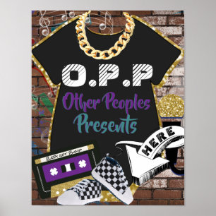 O.P.P Hip Hop Paars Turquoise Cadeautafelbord Poster