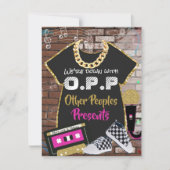O.P.P. Retro 90's Hip Hop Pink|Gold Bedankkaart (Voorkant)