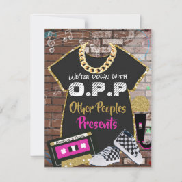 O.P.P. Retro 90's Hip Hop Pink|Gold Bedankkaart