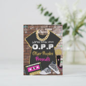 O.P.P. Retro 90's Hip Hop Pink|Gold Bedankkaart (Staand voorkant)