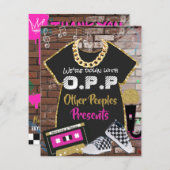 O.P.P. Retro 90's Hip Hop Pink|Gold Bedankkaart (Voorkant / Achterkant)
