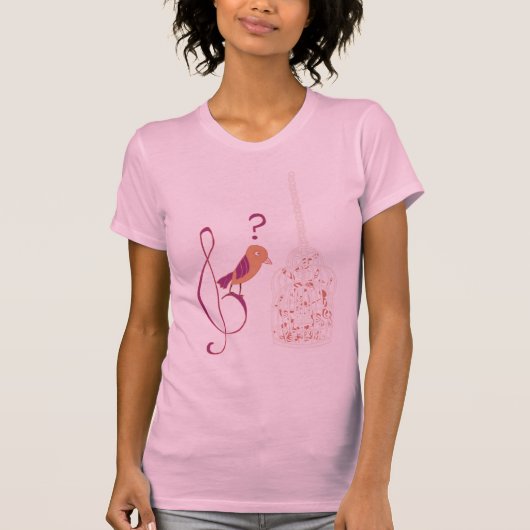 O Pássaro, a gaiola e a Música T-shirt (Voorkant)