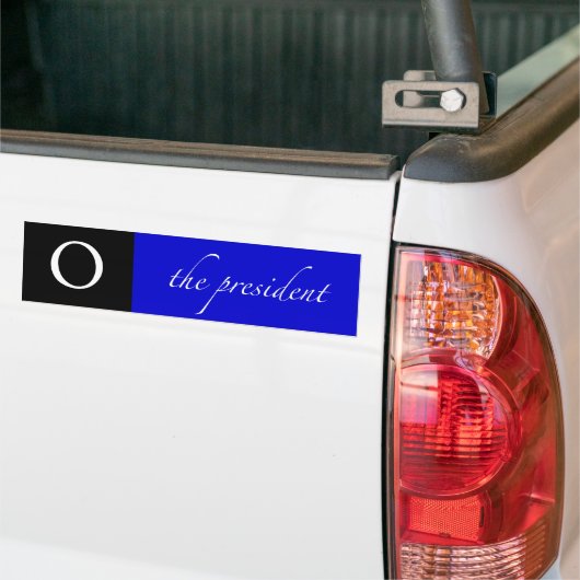 O | president | blauw bumpersticker (Op Truck)