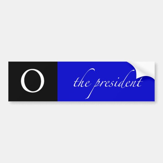 O | president | blauw bumpersticker (Voorkant)