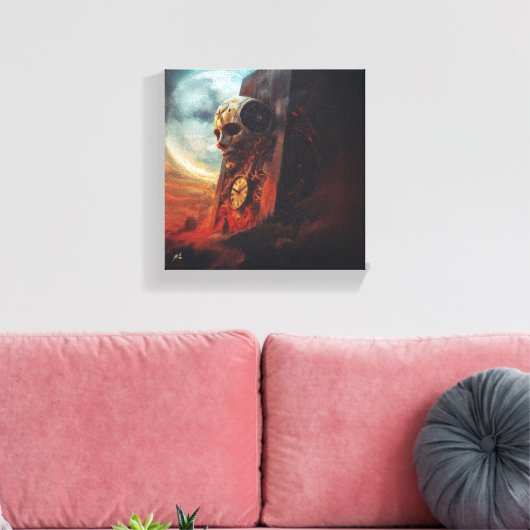 O Relógio e a Mortalha Canvas Afdruk (Insitu (Woonkamer))