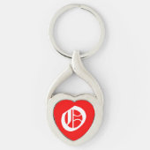 "O" Rode Hart Sleutelhanger (Voorkant)