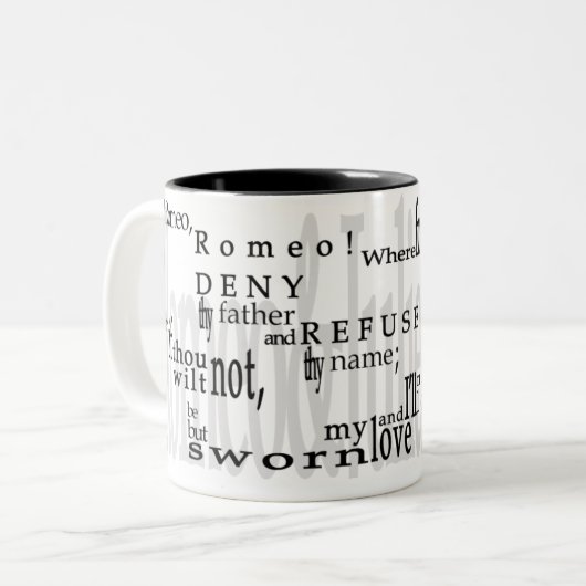 "O Romeo, Romeo!" Mok Shakespeare Quote (Voorkant links)