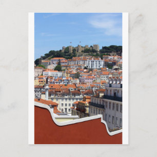 O Rossio e a Colina do Castelo, Lisboa, Portugal Briefkaart