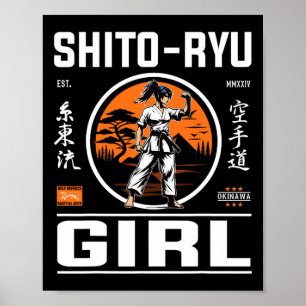 O Ryu Girl precisie en stijl in karate design! Poster