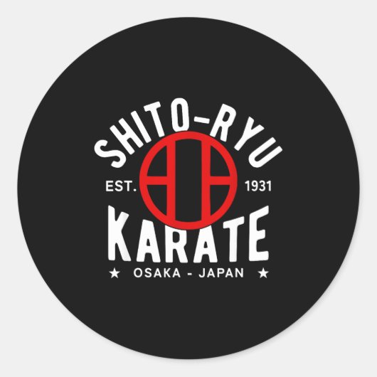 O Ryu Karate Do Martial Arts Japan Tokyo  Ronde Sticker (Voorkant)