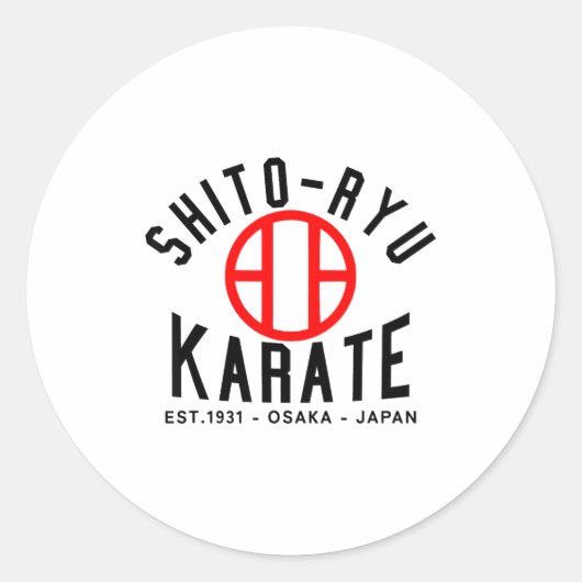 O-ryu Karate Japan Martial Arts Ronde Sticker (Voorkant)
