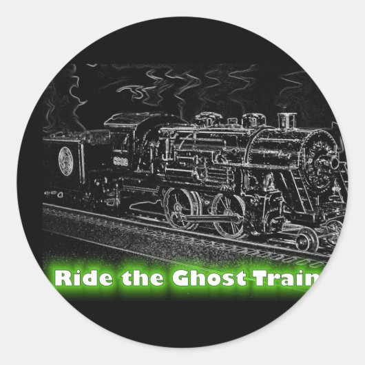 O Schaal Model Trein - Rijd de Ghost Train Ronde Sticker (Voorkant)