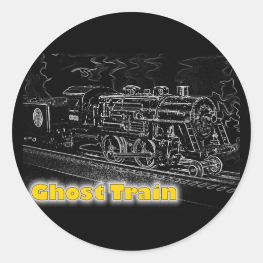 O schaalmodel trein - spooktrein ronde sticker (Voorkant)