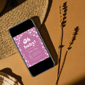 O, schat! Roze mauve geruite Gingham baby shower Kaart